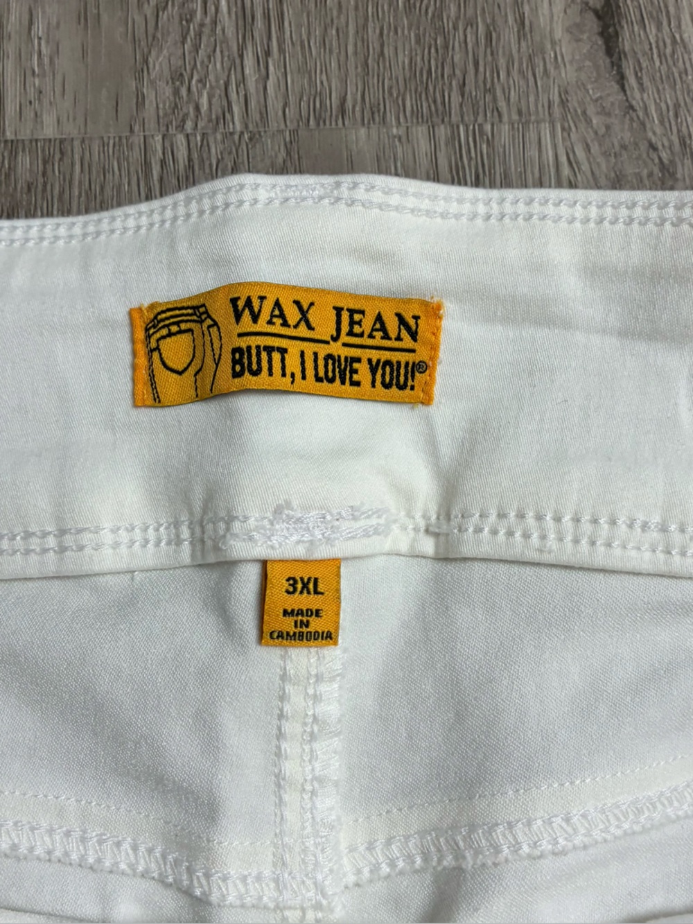 🛍️ Wax Jean High Rise Push Up White Denim Jeans (3XL) - Picture 4 of 11